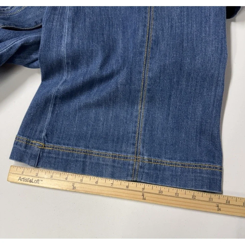 Pilcro Anthropologie High Rise Crop Wide Leg Jeans Women's 27 Soft Denim Belted - Picture 12 of 14